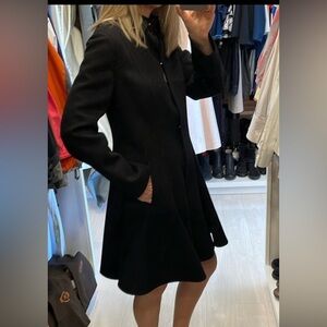 SALE! Valentino Black Wool/Cashmere Blend Swing Coat